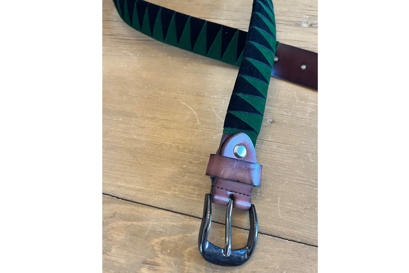 Πράσινο με Καφέ DFG Equestrian Βελούδινη Ζώνη