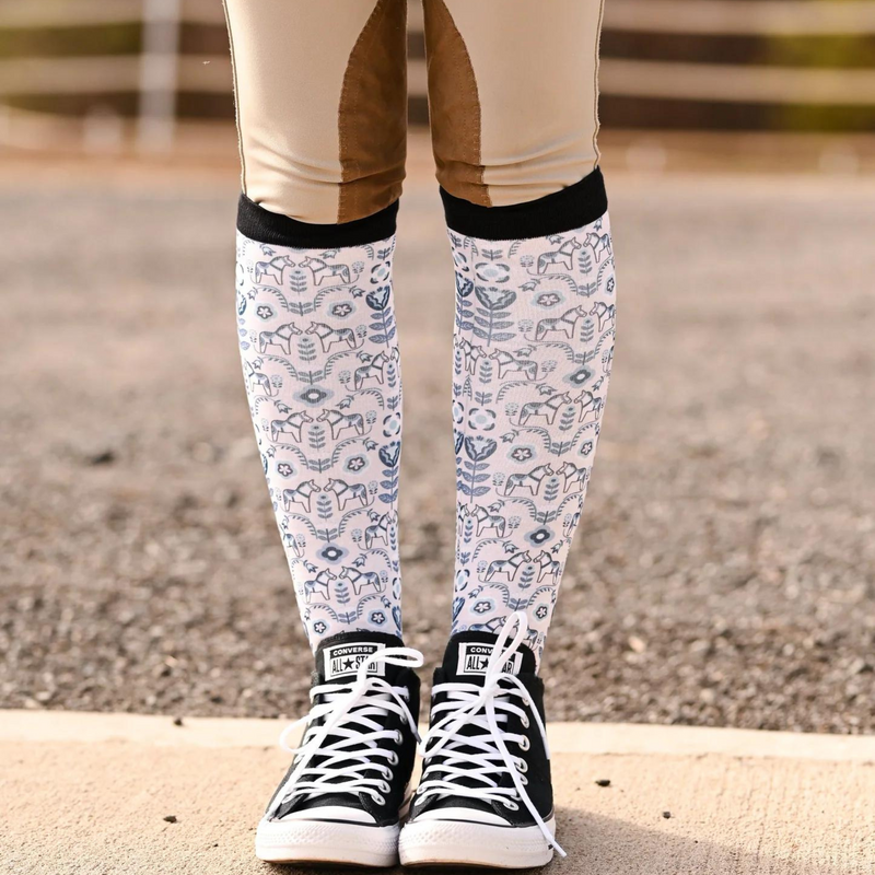 Dreamers & Schemers Pony Mac Blue Dala Horse Riding Socks