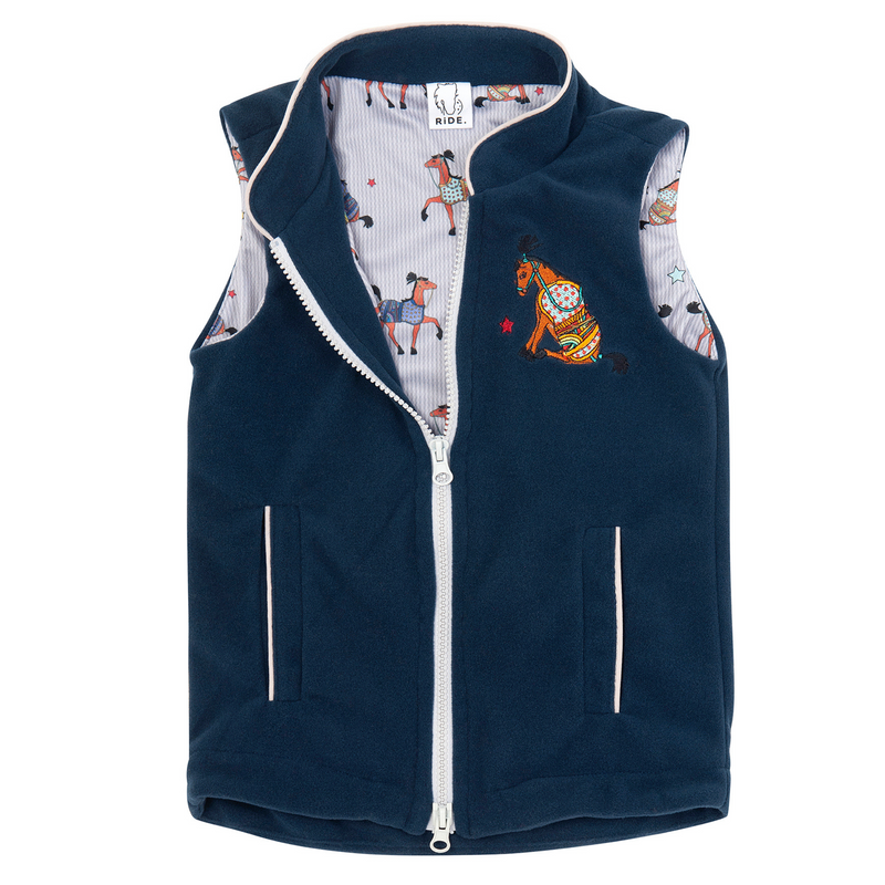 Kids Lucky Blue Fleece Riding Vest