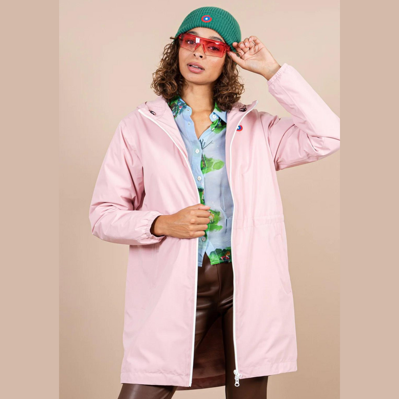 Flotte Waterproof Long Jacket Unisex Pink Blush Raincoat