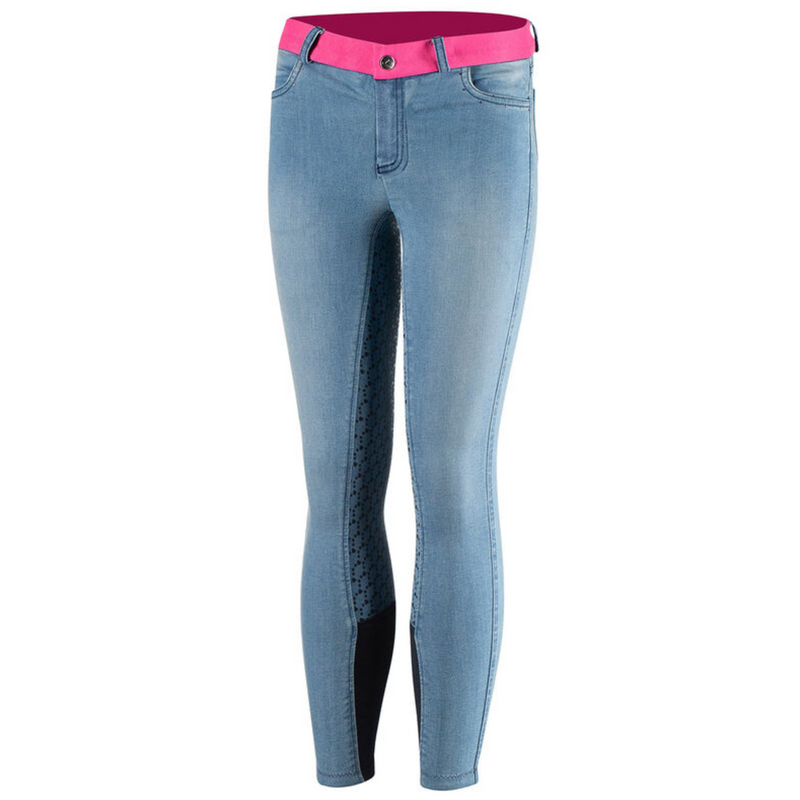 Horze Poppy Kids Denim Silicone Full Seat Breeches