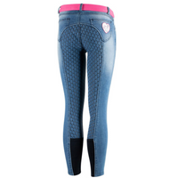 Horze Poppy Kids Denim Silicone Full Seat Breeches