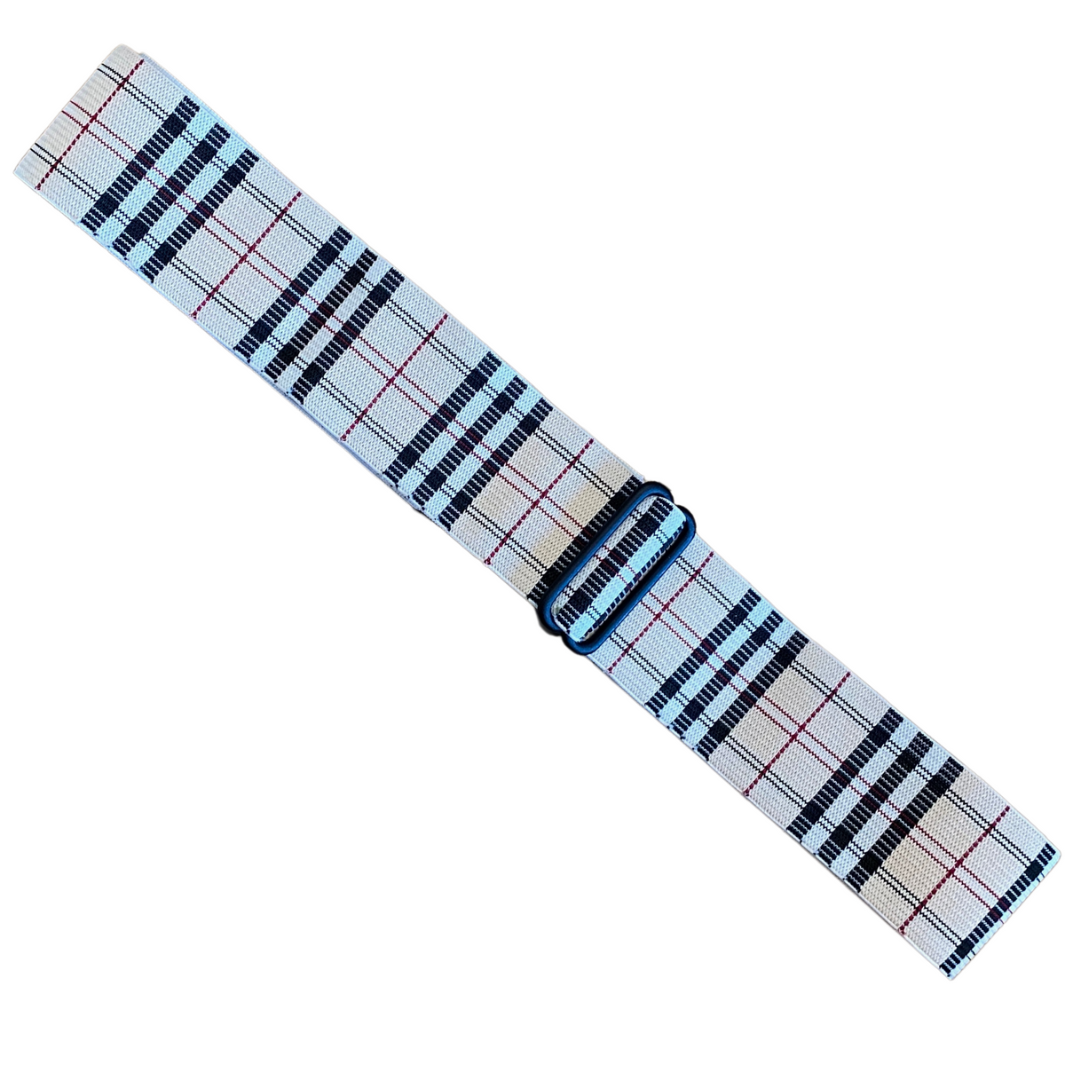 EMEQ Equestrian Creme Plaid Elastic Belt