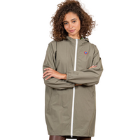 Flotte Waterproof Long Jacket Unisex Chaki Long Raincoat