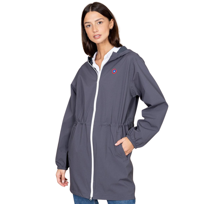 Flotte Waterproof Long Jacket Unisex Grey Anthracite Raincoat