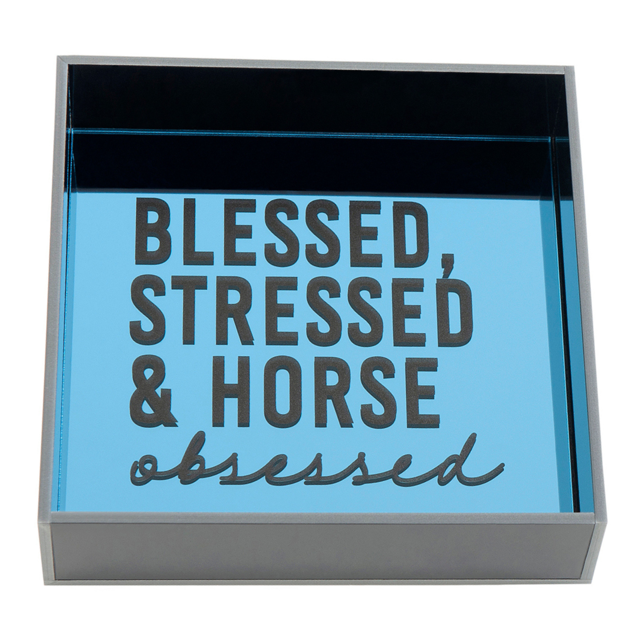 Ride Blue Blessed, Stressed & Horse Obsessed PlexiGlas Tray