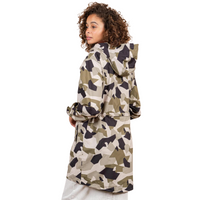 Flotte Waterproof Long Jacket Unisex Camo Long Raincoat