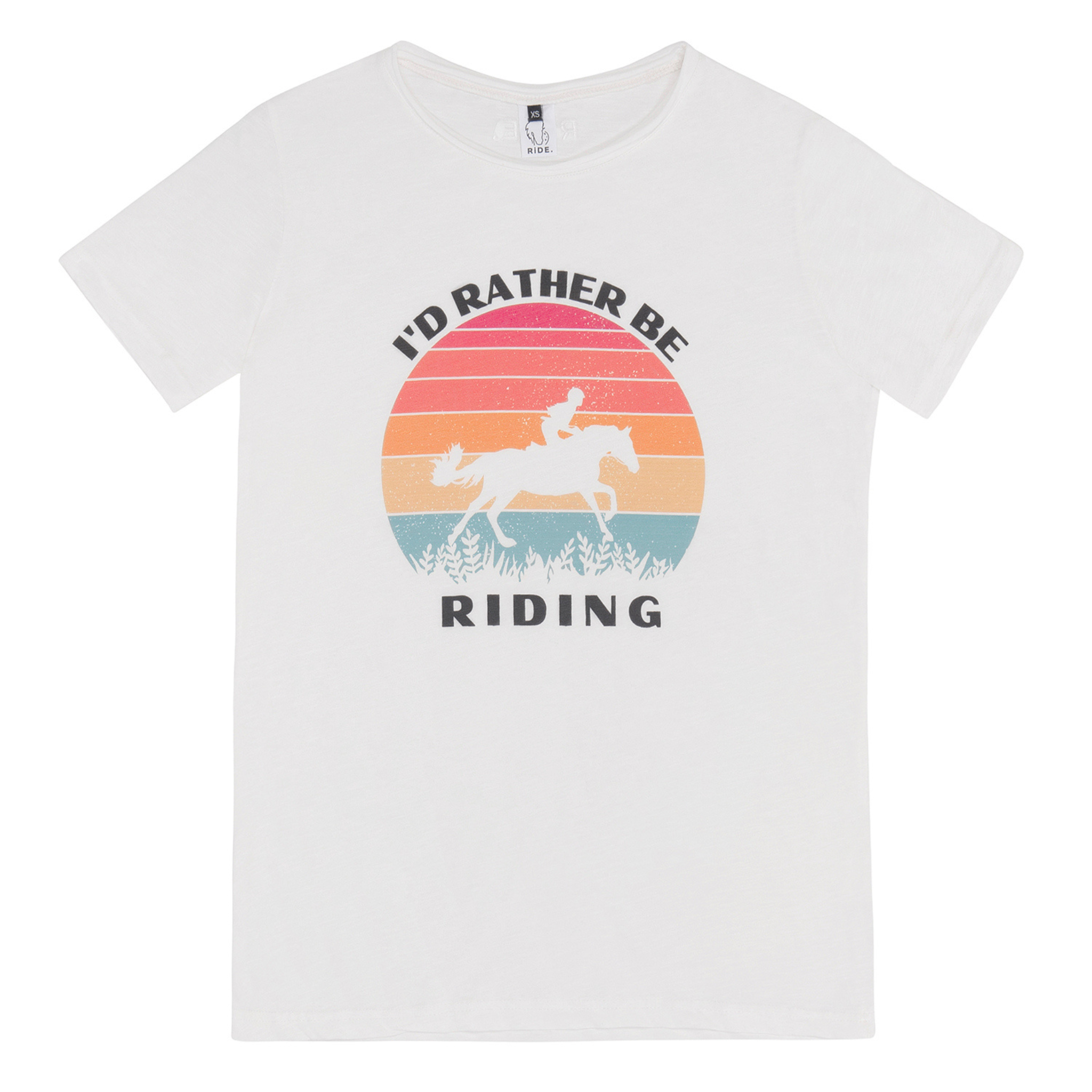 Women White I'd Rather be Riding T-Shirt