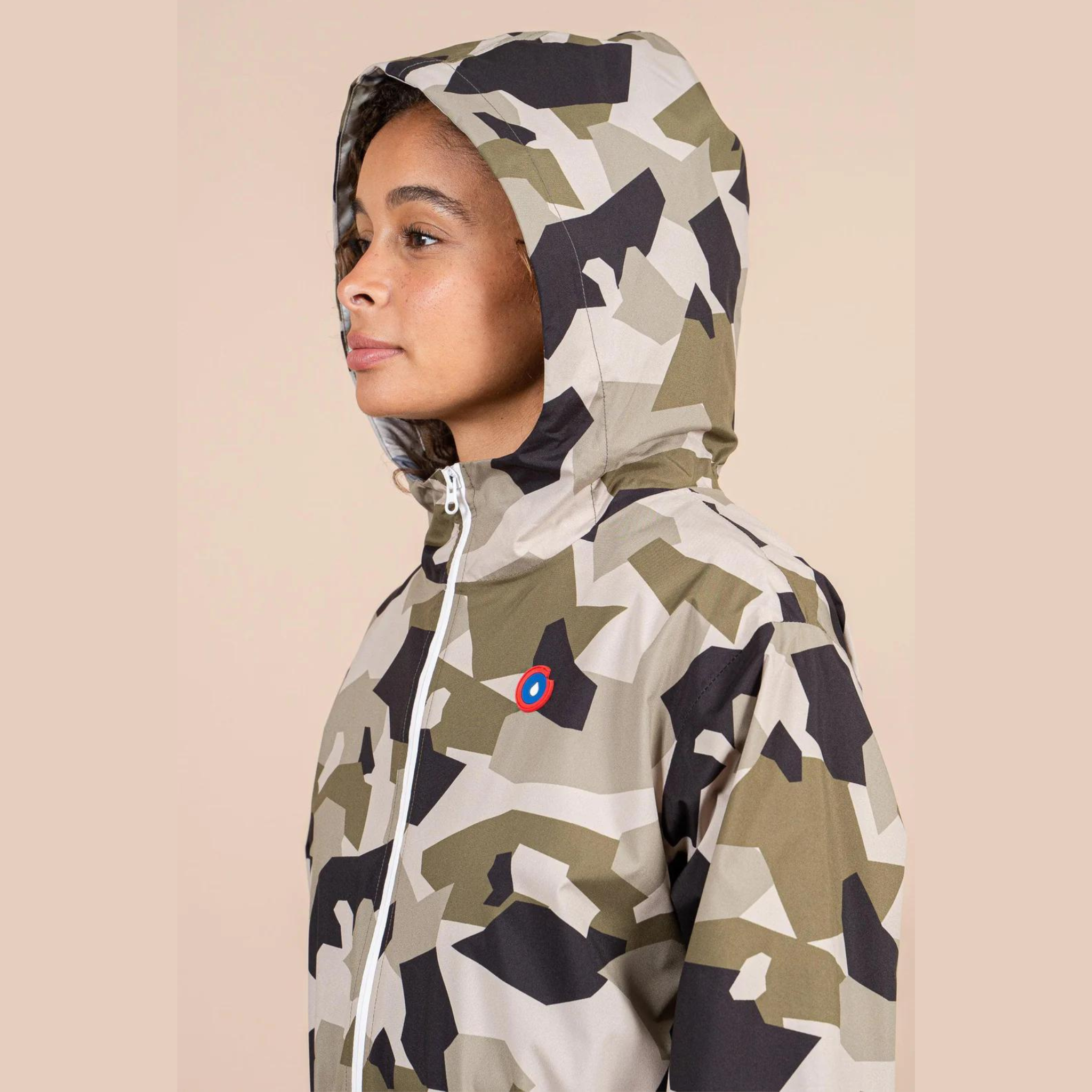 Flotte Waterproof Long Jacket Unisex Camo Long Raincoat