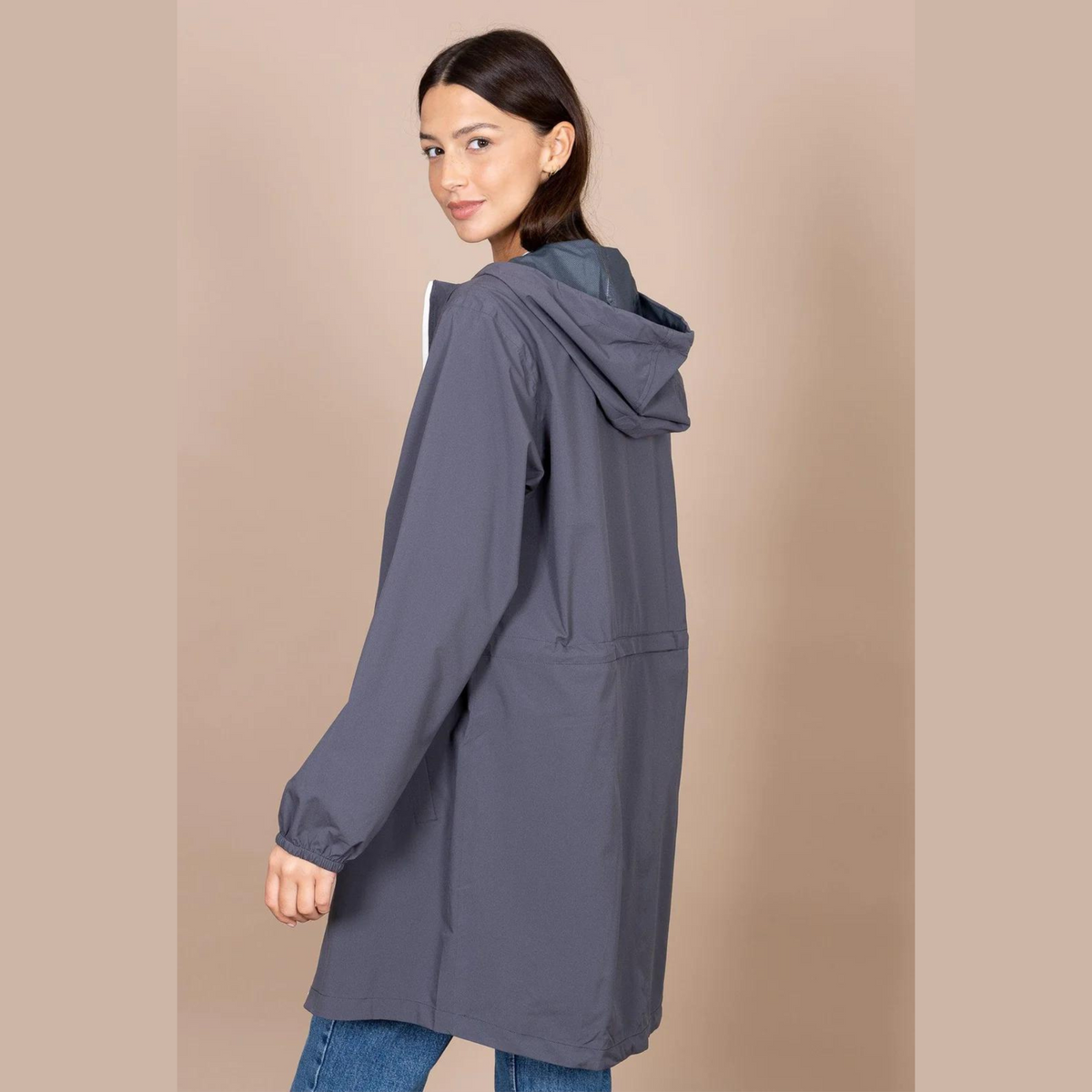 Flotte Waterproof Long Jacket Unisex Grey Anthracite Raincoat