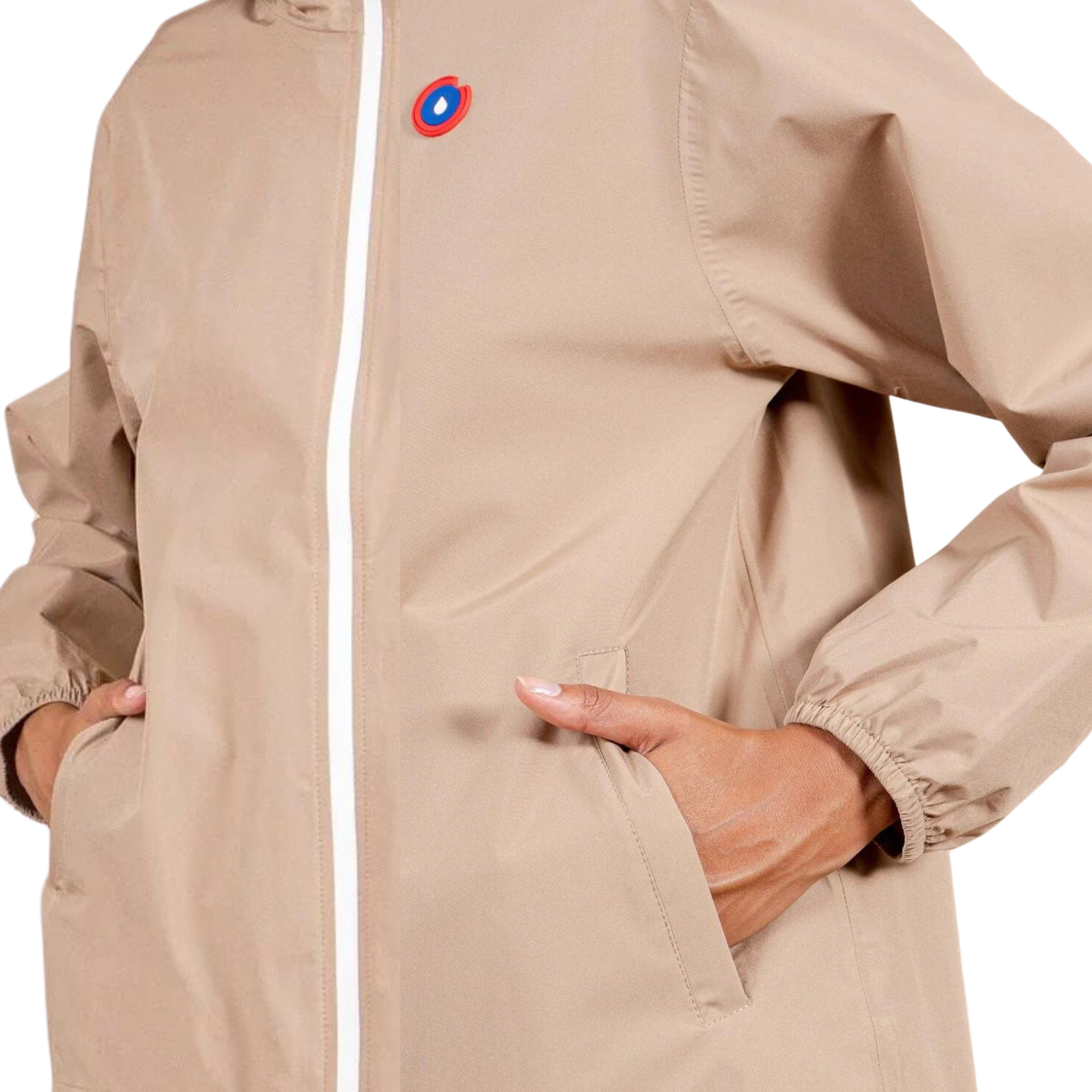 Flotte Waterproof Long Jacket Unisex Creme Raincoat