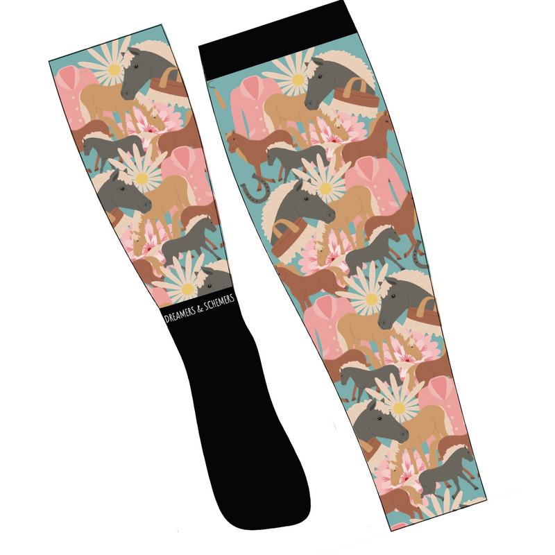 Dreamers & Schemers Pony Up Macaroni Riding Socks