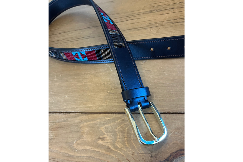 DFG Equestrian Red Beaded Belt