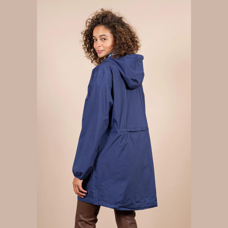 Flotte Waterproof Long Jacket Unisex Blue Indigo Raincoat