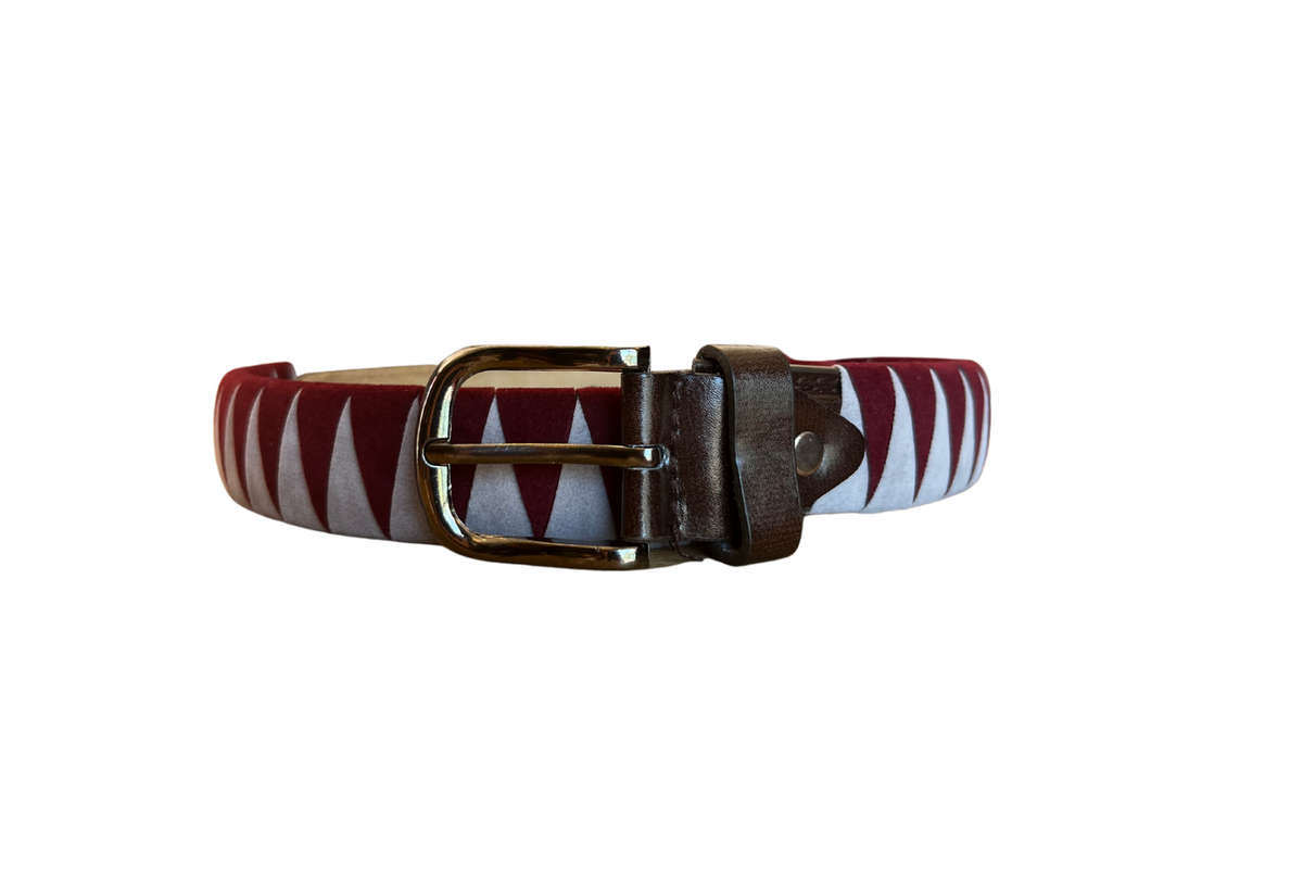 DFG Equestrian Grey with Burgundy Velvet Belt