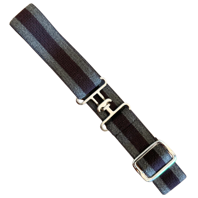 Equestrian Elastic Grey with Brown Stripe Belt