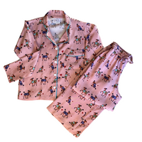 Adult Pink Classic Fit Horses Pyjama