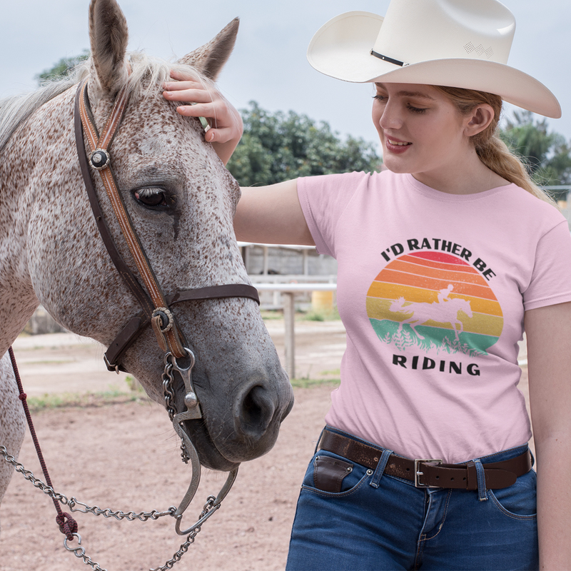 Women Pink Rather Be Riding T-Shirt