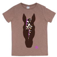 Women Brown Horse Leopard Thunder T-Shirt