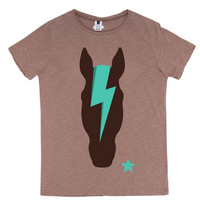 Women Brown Horse Green Thunder T-Shirt