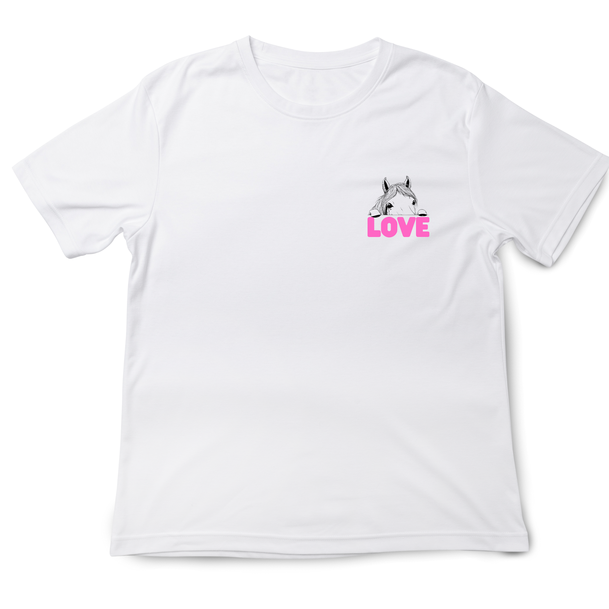 Kid's White Horse Love Cotton T-shirt