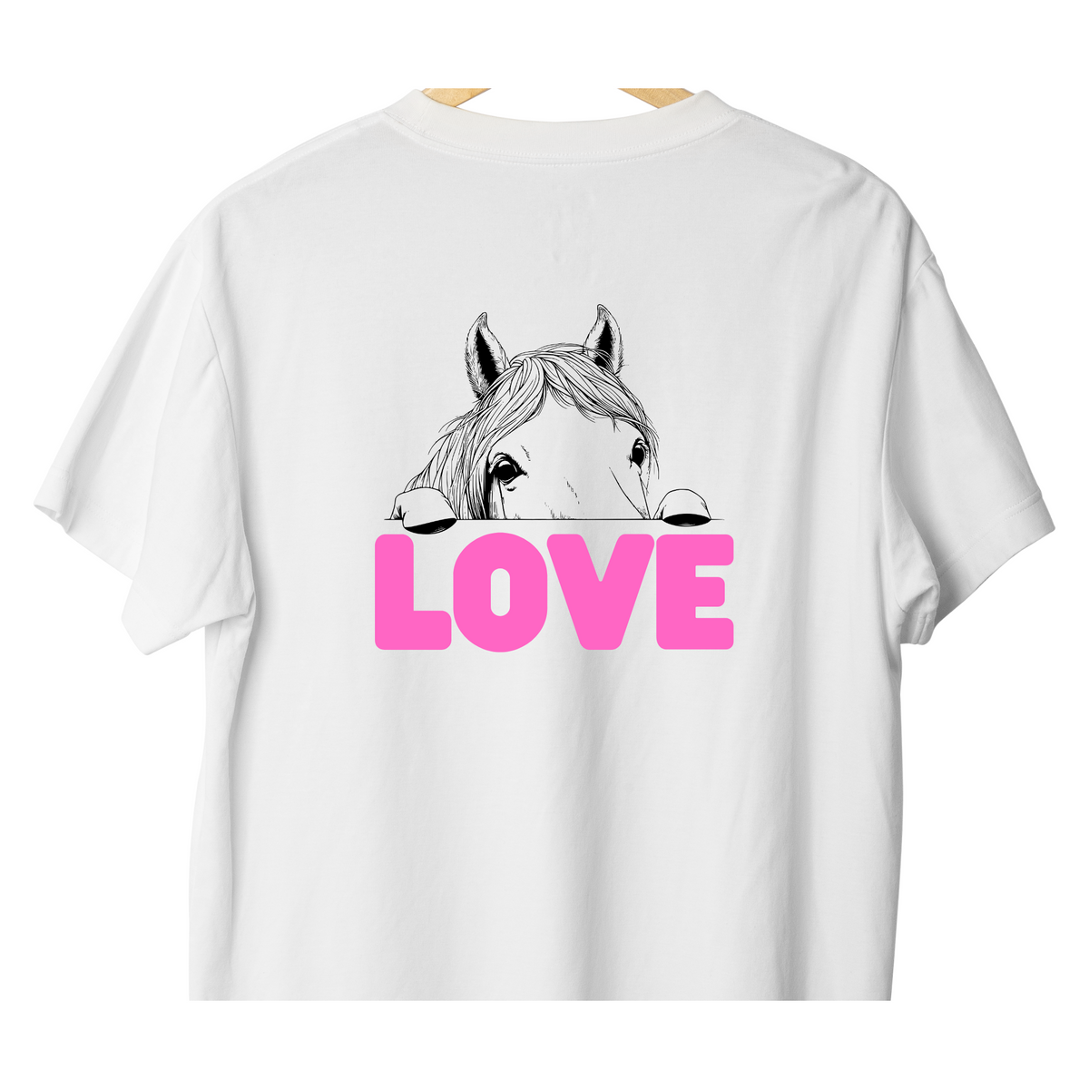 Kid's White Horse Love Cotton T-shirt